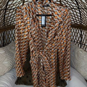 NASTY GAL 70s chiffon wrap shirt